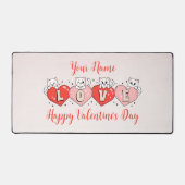 Heureuse Sainte-Valentin, Cute Chats Avec Coeurs (Recto)