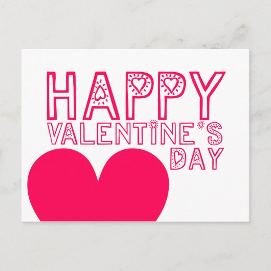 Heureuse Sainte-Valentin Cute typographie Carte po (Devant)