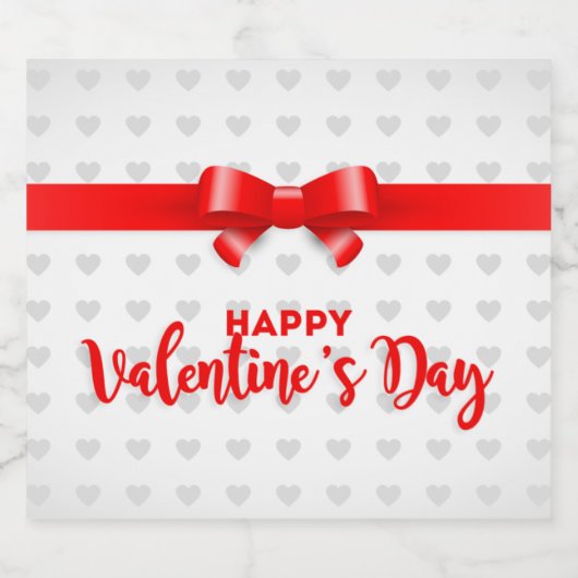 Heureuse Sainte-Valentin de Bow rouge Étiquette de (Étiquettes simples)