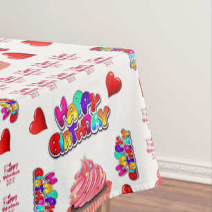 Heureuse Sainte-Valentin de nappes Joyeux annivers