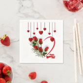 Heureuse Sainte-Valentin de serviettes en papier (En situation)