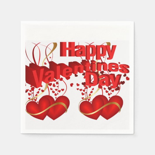 Heureuse Sainte-Valentin de serviettes en papier (Devant)