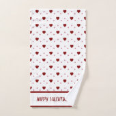 Heureuse Sainte-Valentin des Coeurs blancs et roug (Serviette à main)