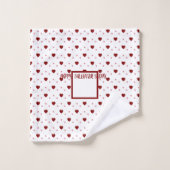 Heureuse Sainte-Valentin des Coeurs blancs et roug (Gant de toilette)
