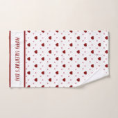 Heureuse Sainte-Valentin des Coeurs blancs et roug (Serviette à main)