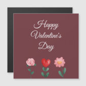 Heureuse Sainte-Valentin fleurs carte bourgogne (Devant / Derrière)