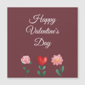 Heureuse Sainte-Valentin fleurs carte bourgogne (Devant)