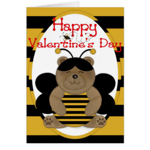 Heureuse Sainte-Valentin Honey Bear Grey Card d1