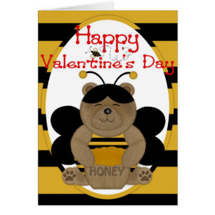 Heureuse Sainte-Valentin Honey Bear Grey Card d2