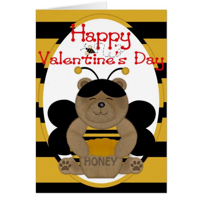 Heureuse Sainte-Valentin Honey Bear Grey Card d2 (Devant)