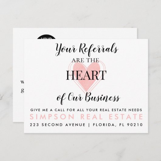 heureuse Sainte-Valentin immobilier Faire-part Pos (Devant / Derrière)