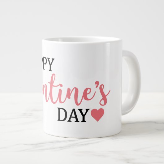 Heureuse Sainte-Valentin jumbo café blanc Mug (Devant droit)
