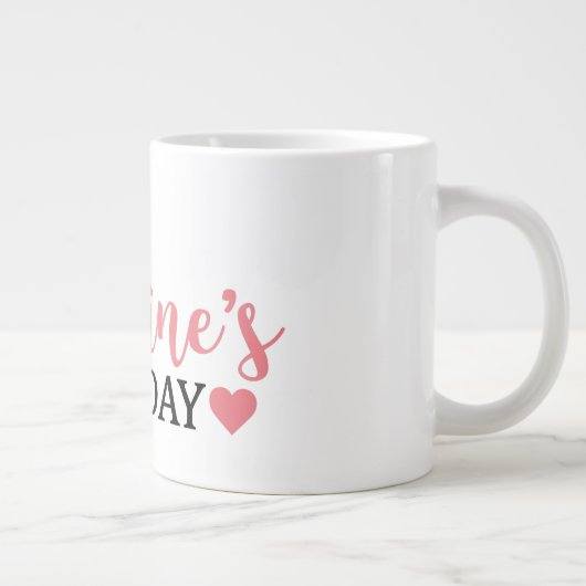 Heureuse Sainte-Valentin jumbo café blanc Mug (Droite)