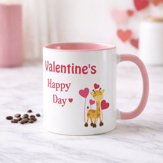 Heureuse Sainte-Valentin Maman Safari thème Mug