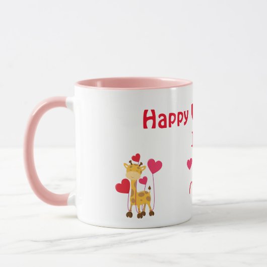 Heureuse Sainte-Valentin Maman Safari thème Mug (Gauche)