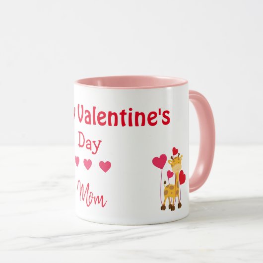 Heureuse Sainte-Valentin Maman Safari thème Mug (Devant droit)