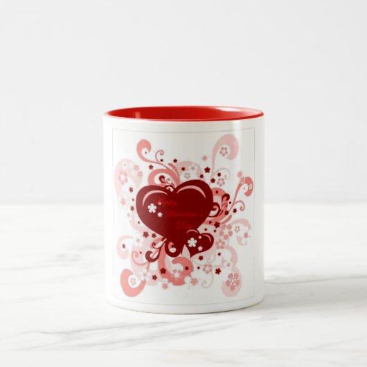 Heureuse Sainte-Valentin Mug à deux tons (Centre)