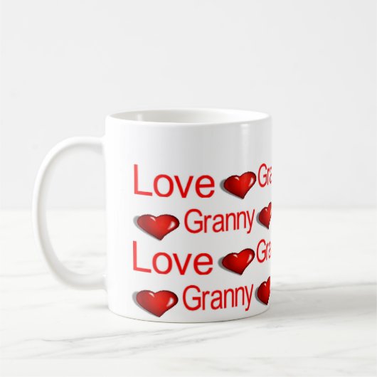 Heureuse Sainte-Valentin Mugs Aimer Granny Hearts (Gauche)