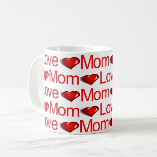 Heureuse Sainte-Valentin Mugs Aimer Maman Coeurs r (Devant gauche)