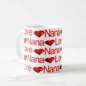 Heureuse Sainte-Valentin Mugs Love Nana Red Hearts (Devant gauche)