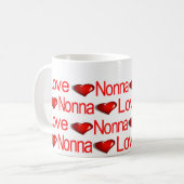 Heureuse Sainte-Valentin Mugs Love Nona Red Hearts (Devant gauche)