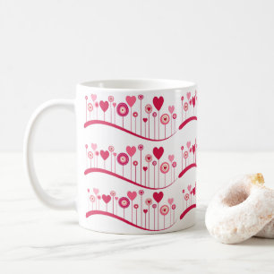 Heureuse Sainte-Valentin Mugs Pink Red Hearts