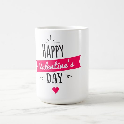 Heureuse Sainte-Valentin noir & blanc Mugs (Centre)
