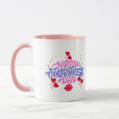 Heureuse Sainte-Valentin Pink violet Coeurs Mug (Gauche)