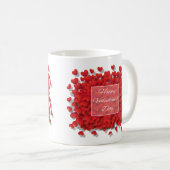 Heureuse Sainte-Valentin Red Hearts Coffee Cup Mug (Devant droit)
