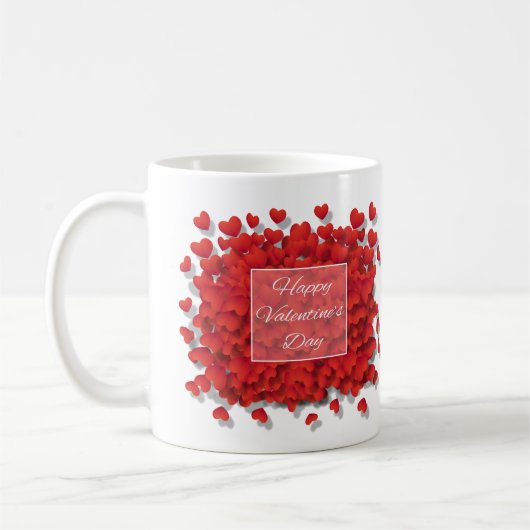 Heureuse Sainte-Valentin Red Hearts Coffee Cup Mug (Gauche)