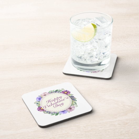 Heureuse Sainte-Valentin simple Dessous de verre d (Côté Droit)