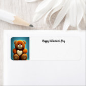 Heureuse Sainte-Valentin Teddy Bear étiquette de a (En situation)