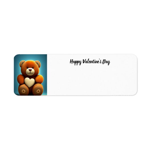 Heureuse Sainte-Valentin Teddy Bear étiquette de a (Devant)