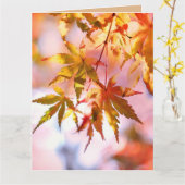 HEUREUSEMENT AUTOMNE TOMBER CARTES DE SALUT (Fleur jaune)