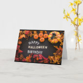 ***HEUREUSEMENT HALLOWEEN ANNIVERSAIRE*** CARTE (Fleur jaune)