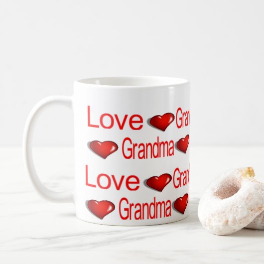 Heureuses Saintes-Valentin Mugs Aimer Grand-mère C (Avec donut)
