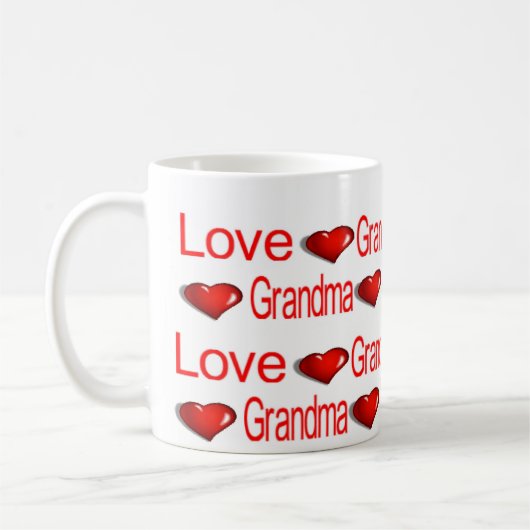 Heureuses Saintes-Valentin Mugs Aimer Grand-mère C (Gauche)
