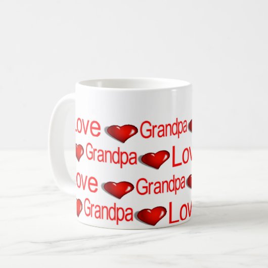 Heureuses Saintes-Valentin Mugs Aimer Grand-Père C (Devant gauche)