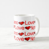 Heureuses Saintes-Valentin Mugs Aimer Nonno Coeurs (Devant droit)