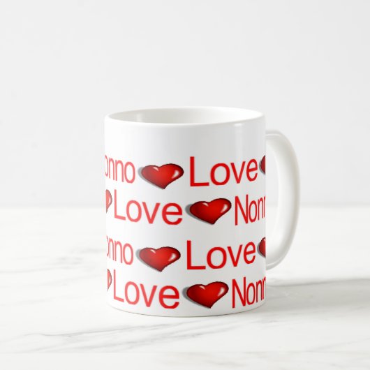 Heureuses Saintes-Valentin Mugs Aimer Nonno Coeurs (Devant droit)