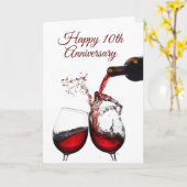 ***HEUREUX 10e ANNIVERSAIRE*** Carte MARIAGE OU FE (Fleur jaune)