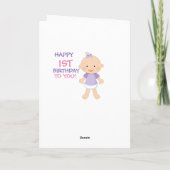 "HEUREUX 1ER ANNIVERSAIRE !" Carte de vœux (Dos)