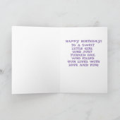 "HEUREUX 1ER ANNIVERSAIRE !" Carte de vœux (Intérieur)