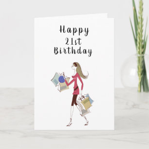 HEUREUX ***21E*** ANNIVERSAIRE POUR **HER** CARTE