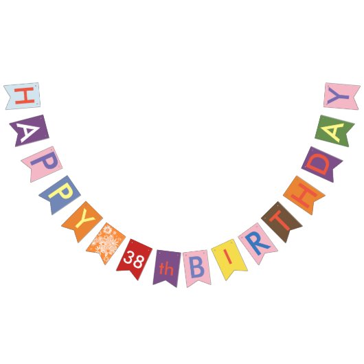 heureux 38e anniversaire drapeaux de bunting (Tout)