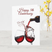 ***HEUREUX 5e ANNIVERSAIRE*** Carte MARIAGE OU FEM (Fleur jaune)