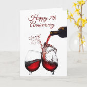 ***HEUREUX 7e ANNIVERSAIRE*** Carte MARI OU FEMME (Fleur jaune)