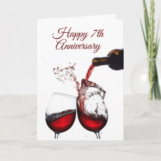 ***HEUREUX 7e ANNIVERSAIRE*** Carte MARI OU FEMME