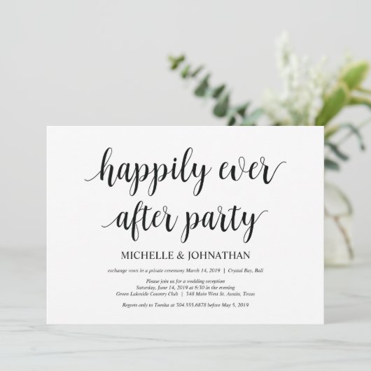 Heureux à jamais, Faire-part de mariage en fuite (Debout devant)