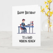 HEUREUX ANNIVERSAIRE à une CARTE "NEPHEW" qui trav (Fleur jaune)